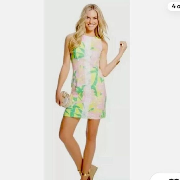 Lilly Pulitzer 20th Anniversary For Target Sleeveless  Flamingo Fan Dance Shift - Picture 6 of 6